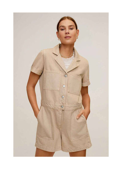 Salopetă scurtă bej MANGO femeie