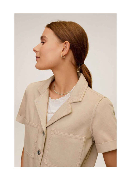 Salopetă scurtă bej MANGO femeie