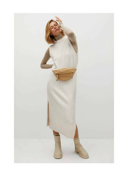 Rochie lungă bej MANGO femeie