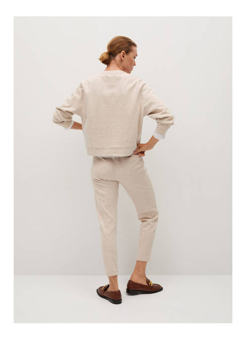 Pantalon drept bej MANGO femeie