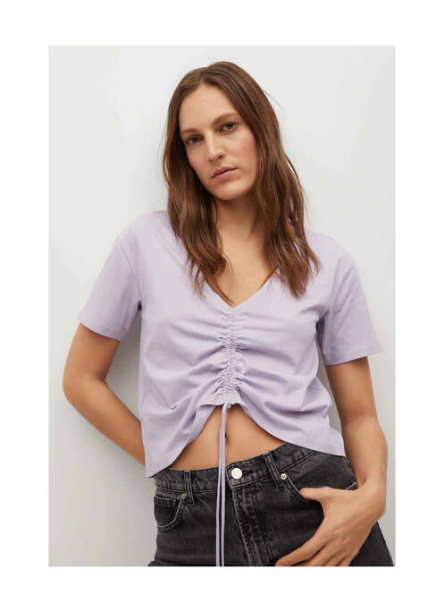 Tricou violet MANGO femme