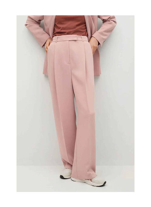 Pantalon larg roz MANGO femeie