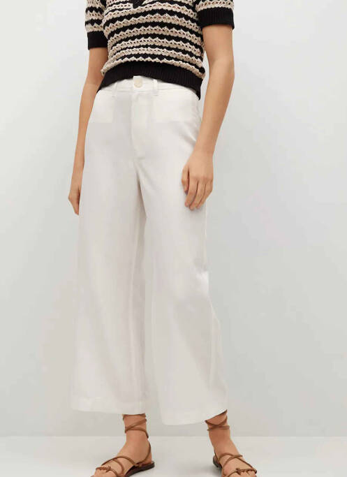 Pantalon drept alb MANGO femeie