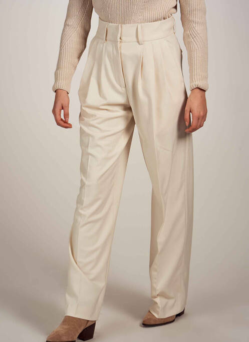 Pantalon drept bej ASTRID BLACK LABEL femeie