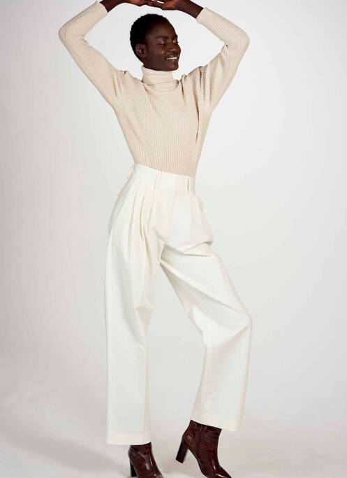 Pantalon drept bej ASTRID BLACK LABEL femeie