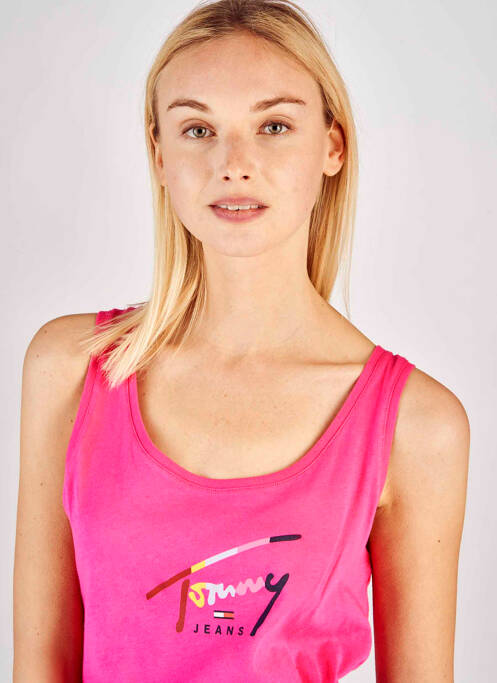 Tricou roz TOMMY HILFIGER femeie