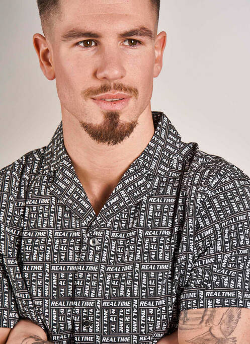 Cămașă cu mâneci scurte negru DYJCODE BY DENNIS PRAET  bărbat