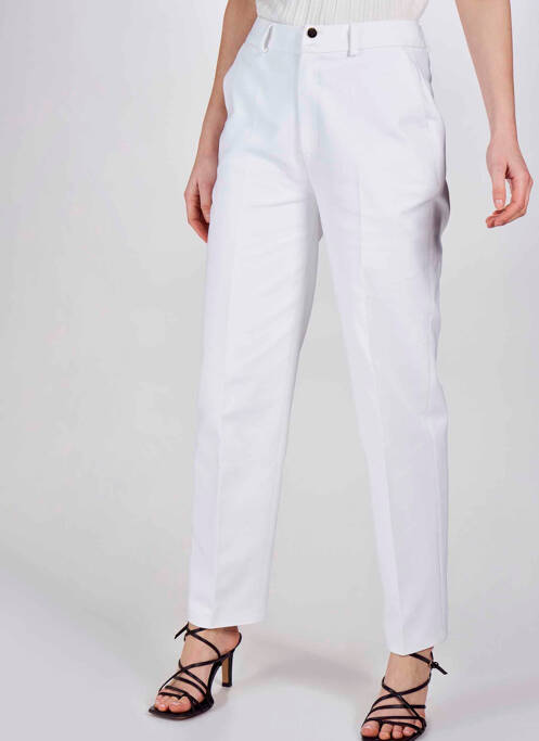 Pantalon drept alb DEUX. BY ELINE DE MUNCK femeie