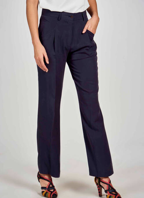 Pantalon drept albastru DEUX. BY ELINE DE MUNCK femeie