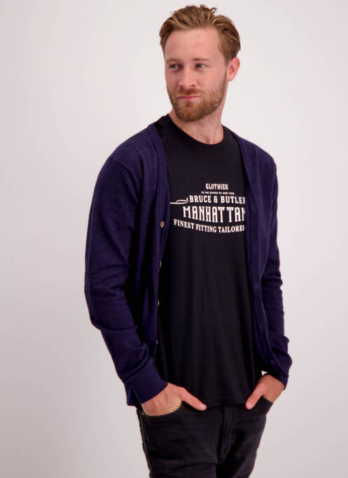 Vestă cu mâneci lungi albastru BRUCE & BUTLER  bărbat