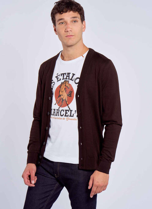 Vestă cu mâneci lungi maro LE FABULEUX MARCEL DE BRUXELLES bărbat