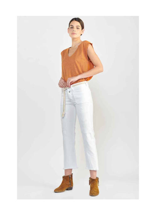 Pantalon 7/8 alb LE TEMPS DES CERISES femeie
