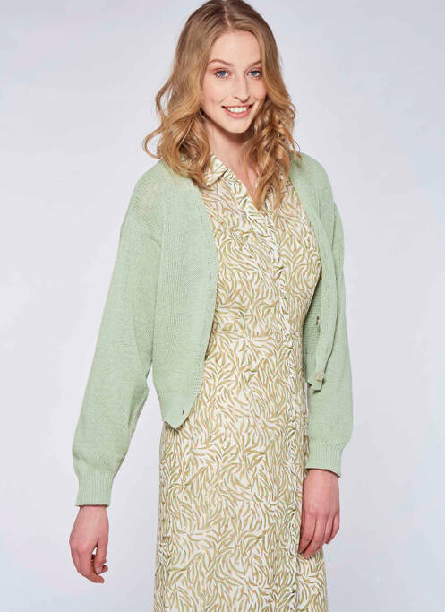 Vestă cu mâneci lungi verde BELLITA femeie