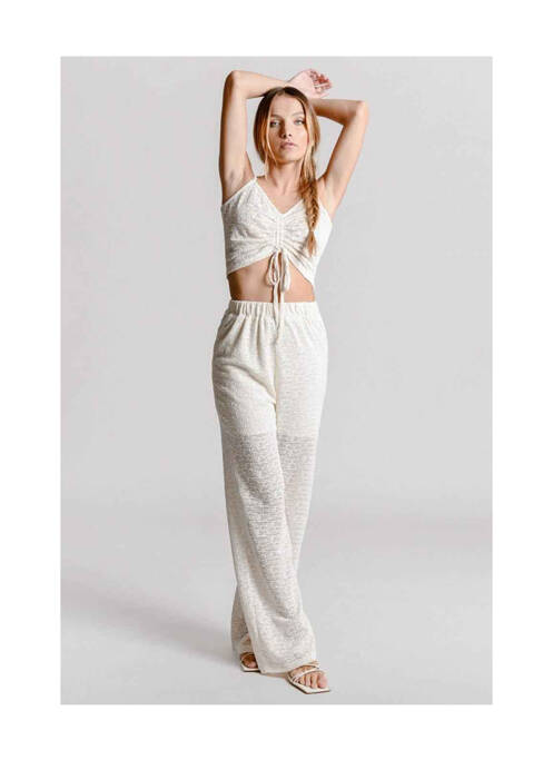 Pantalon evazat bej MOLLY BRACKEN femeie