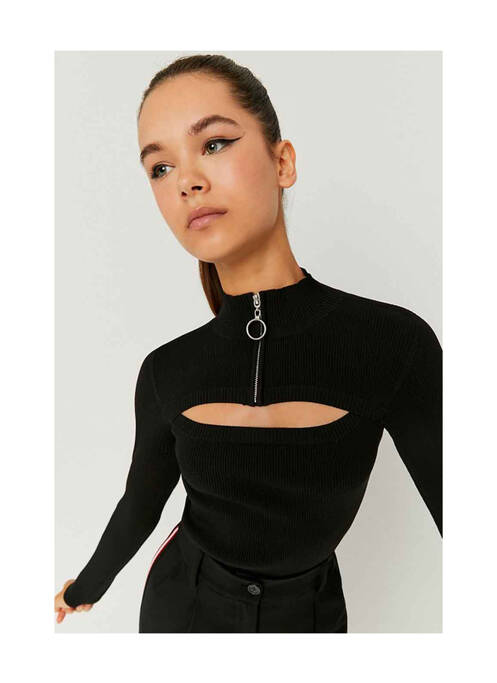 Pulover cu guler înalt negru TALLY WEIJL femeie