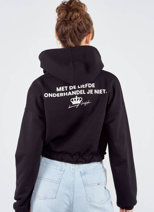 Hanorac cu glugă negru TOURIST LEMC femeie