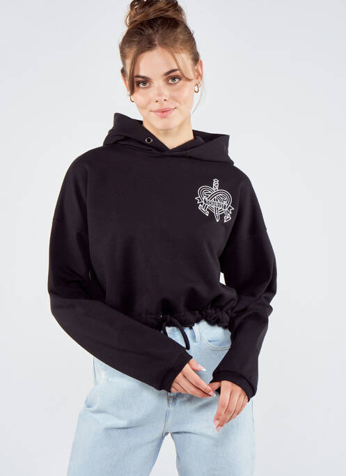 Hanorac cu glugă negru TOURIST LEMC femeie