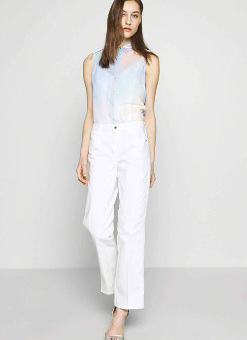 Blugi cu croială dreaptă alb GUESS femeie