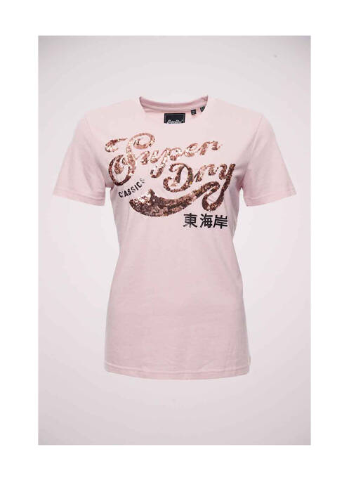 Tricou roz SUPERDRY femeie