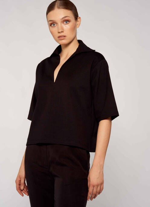 Polo negru YUGEN femeie