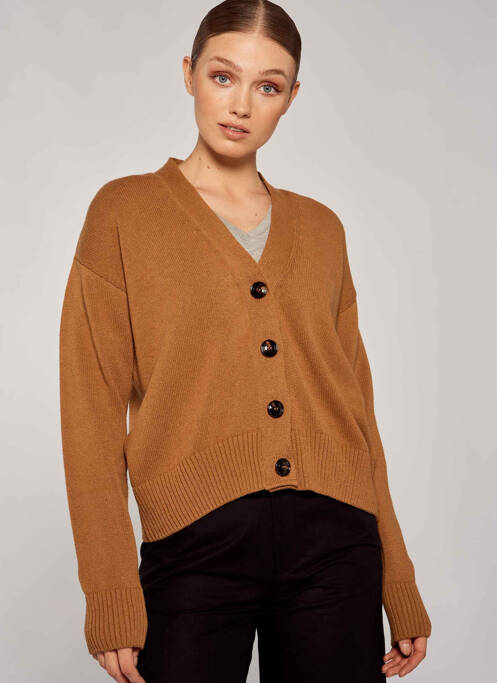 Vestă cu mâneci lungi maro YUGEN femeie