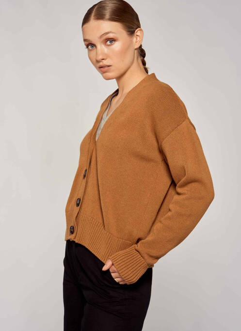 Vestă cu mâneci lungi maro YUGEN femeie