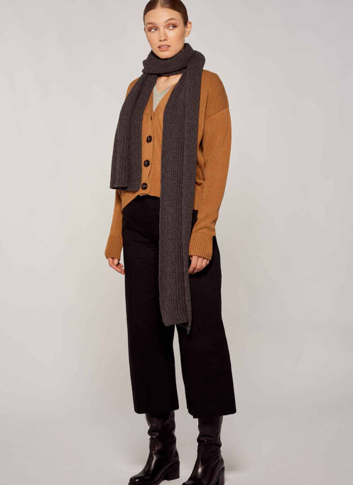 Vestă cu mâneci lungi maro YUGEN femeie