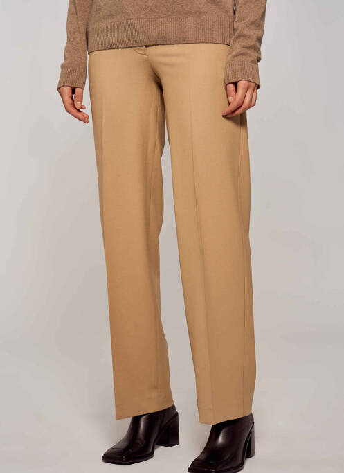 Pantalon larg bej YUGEN femeie