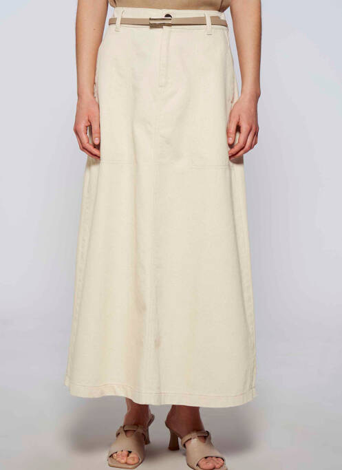 Fustă midi bej YUGEN femeie