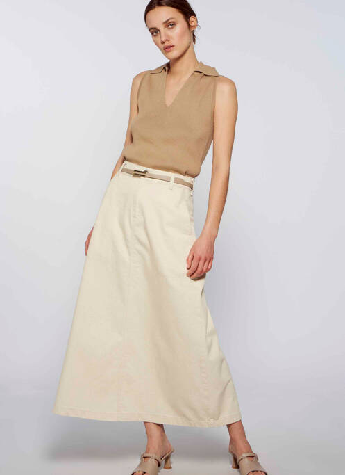 Fustă midi bej YUGEN femeie