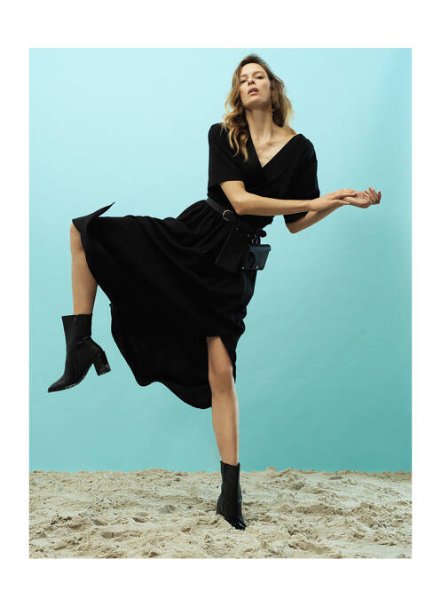 Rochie lungă negru YUGEN femeie