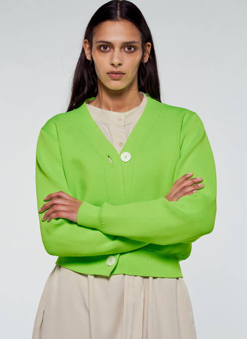 Vestă cu mâneci lungi verde YUGEN femeie