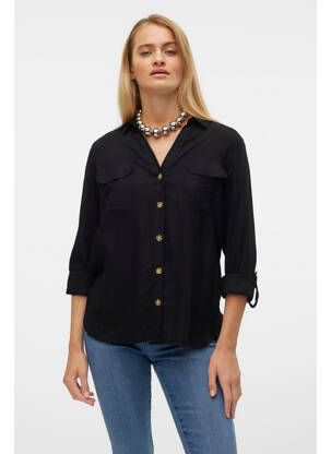 Cămașă croială dreaptă mâneci lungi negru VERO MODA femeie