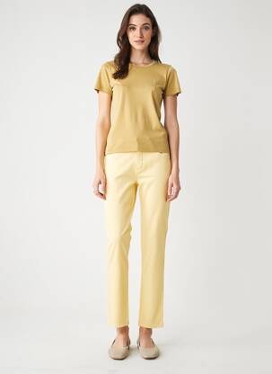 Pantalon slim elasticitate mărime normală galben ANNA MONTANA femeie