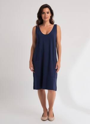 Rochie midi fără mâneci fără mâneci albastru EDC femeie
