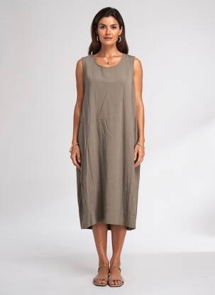 Rochie midi fără mâneci fără mâneci verde LE PETIT BAIGNEUR femeie