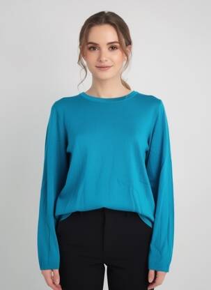 Pulover elasticitate mâneci lungi albastru ESPRIT femeie