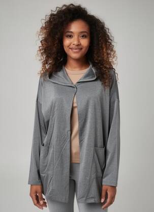 Jachete casual guler rotund gri PRINCESSE TAM-TAM femeie