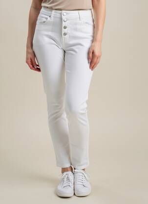 Pantalon slim buzunare alb LINEA TESINI femeie