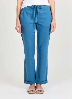 Pantalon drept țesătură crep mărime normală albastru LA FIANCÉE femeie