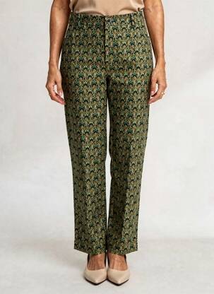 Pantalon drept elasticitate mărime normală verde LA FIANCÉE femeie