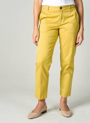 Pantalon chino închidere cu fermoar sub clapetă cu nasturi mărime normală verde LA FIANCÉE femeie