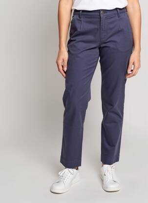 Pantalon chino închidere cu fermoar sub clapetă cu nasturi mărime normală albastru LA FIANCÉE femeie