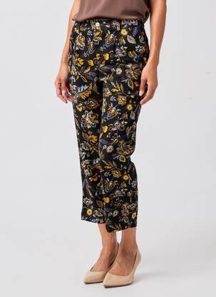 Pantalon 7/8 închidere cu fermoar sub clapetă cu nasturi negru LA FIANCEE DU MEKONG femeie