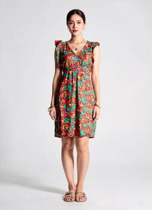 Rochie scurtă mâneci scurte mâneci scurte verde LA FIANCÉE femeie