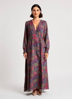 Rochie lungă mâneci lungi mâneci lungi violet LA FIANCÉE femeie