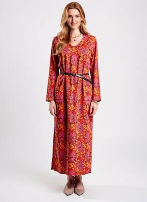 Rochie lungă mâneci lungi mâneci lungi portocalie LA FIANCÉE femeie