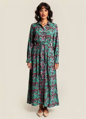 Rochie lungă mâneci lungi mâneci lungi verde LA FIANCÉE femeie