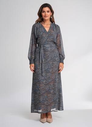 Rochie lungă mâneci lungi mâneci lungi negru LA FIANCÉE femeie