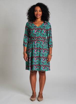 Rochie scurtă mâneci 3/4 mâneci 3/4 verde LA FIANCÉE femeie